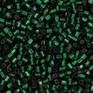 Miyuki square - cubes 1.8mm Beads - Silver lined dark emerald SB18-27